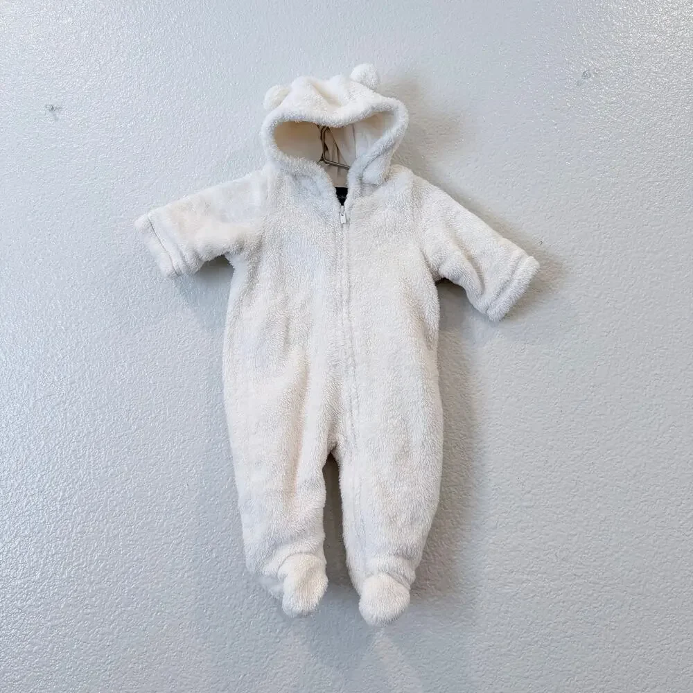 Baby Gap Sherpa Bunting Ears Zip Ivory Cream